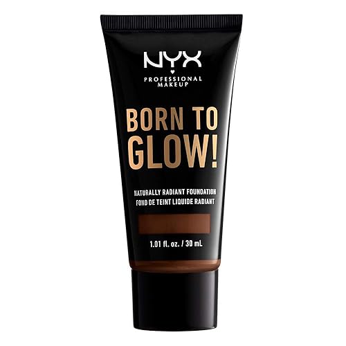 NYX PROFESSIONAL MAKEUP Born To Glow Naturally Radiant Foundation, Medium Coverage - Deep Walnut