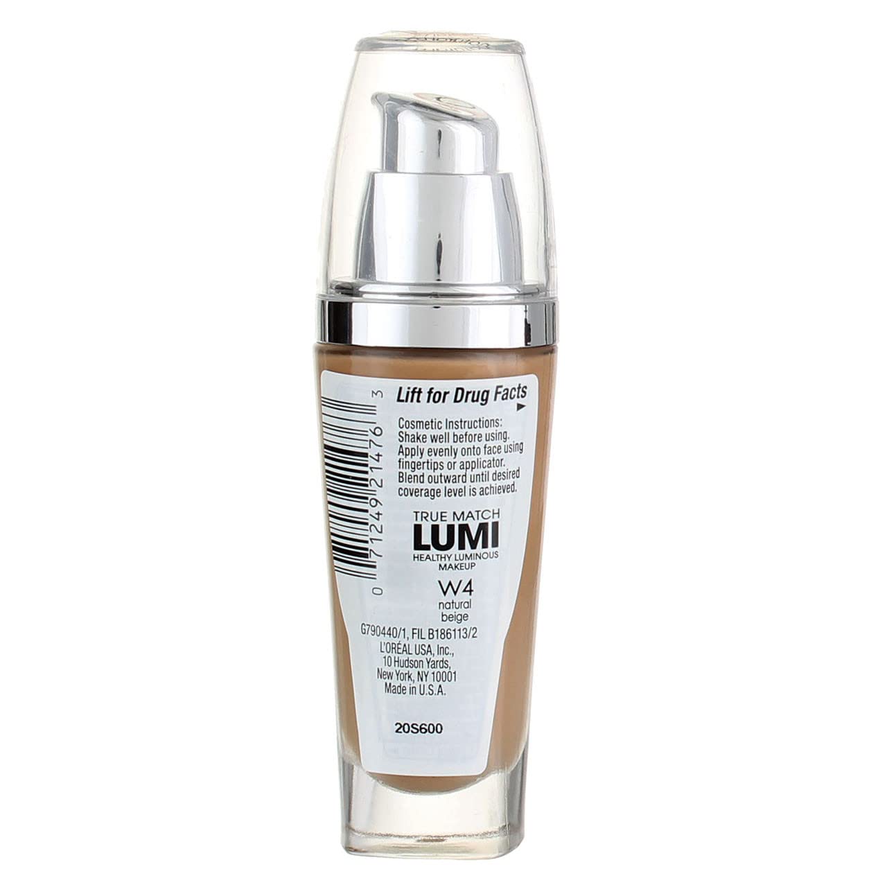 L'Oréal Paris True Match Lumi Healthy Luminous Makeup, W4 Natural Beige, 1 fl. oz.