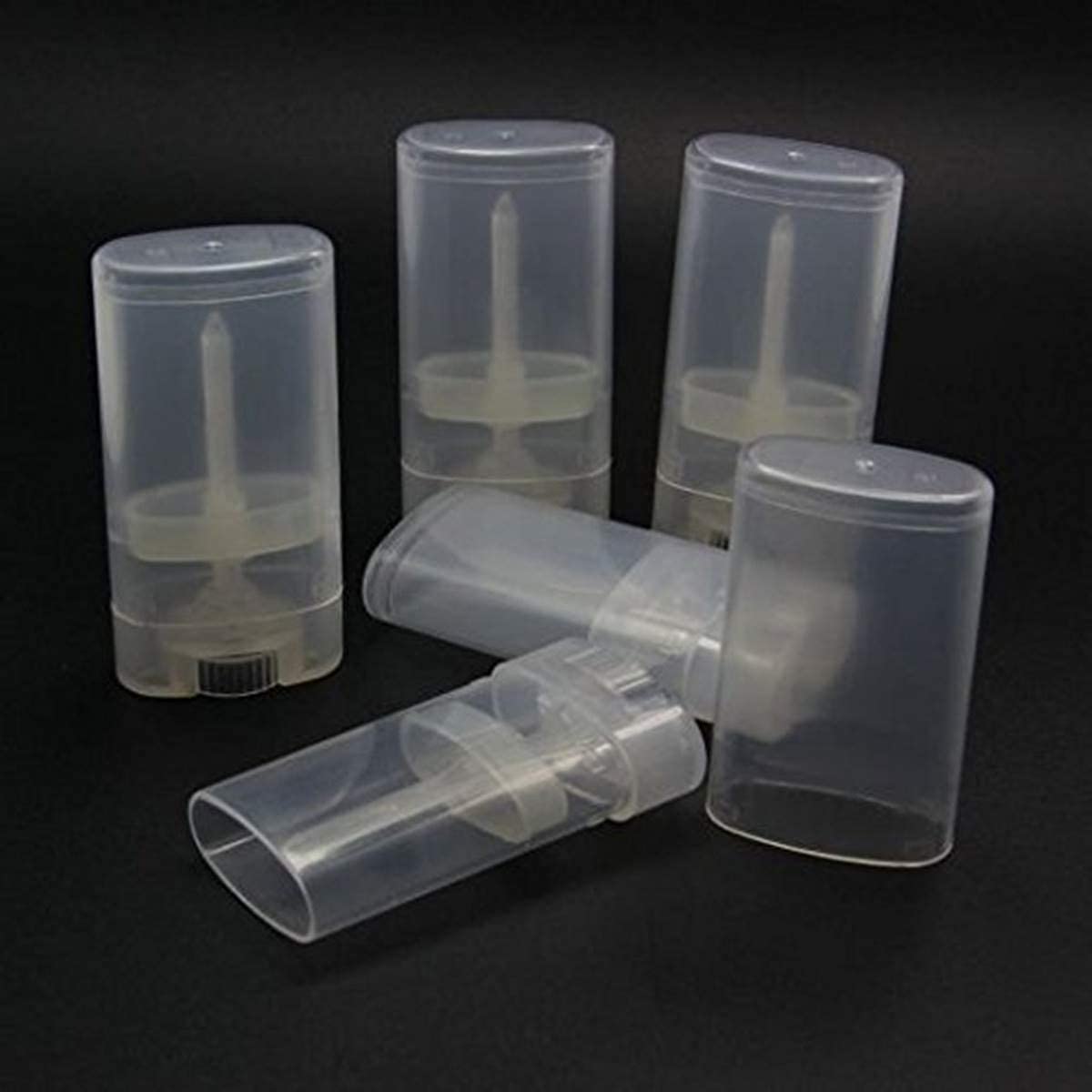 Healthcom 15PCS 15ml Clear Empty Plastic Deodorant Containers 0.5 Oz New Empty Oval Lip Balm Tubes Containers for Lipstick Crayon Chapstick DIY Make Beauty and Personal Care Healthcom