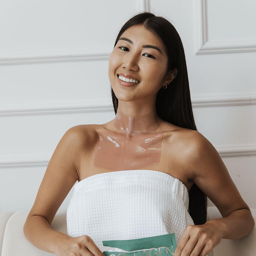 Karuna Collagen Neck & Chest Hydrogel Mask 1-Pack | Firming & Hydrating K-Beauty Masks with Collagen, Peptides & Niacinamide | For Wrinkles & Sagging