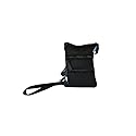 NuPouch Sling Hipster Cross Body Purse Women's Handbag, Black, 7 x 5 x 0.5 Inch