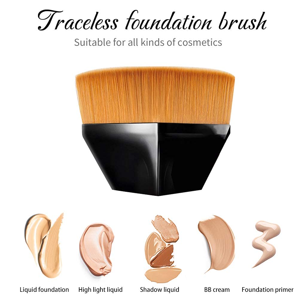 Brochas De Maquillaje, Flat Top Kabuki Hexagon Foundation Brush, Brochas De Maquillaje Con Tapa Plana Magic Brochas Para Base De Maquillaje Makeup