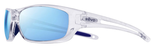 Revo Sunglasses Coast: Polarized Lens with Medium Sport Wrapped Frame, Crystal Frame with Blue Water Lens