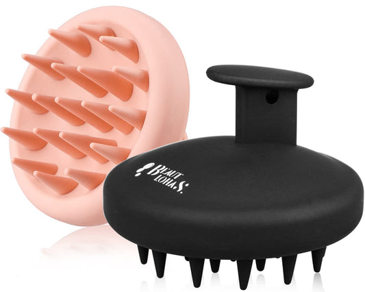 BEAUTLOHAS. Silicone Scalp Massager Shampoo Brush for Shower, Scalp Scrubber with Soft Bristles for Hair Growth & Dandruff Treatment, Wet Dry Hair