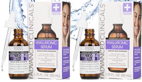 Advanced Clinicals Hyaluronic Acid Serum For Face | Moisturizing Facial Skin Care Products | Hydrating Serum For Face Helps Improve Look Of Wrinkles