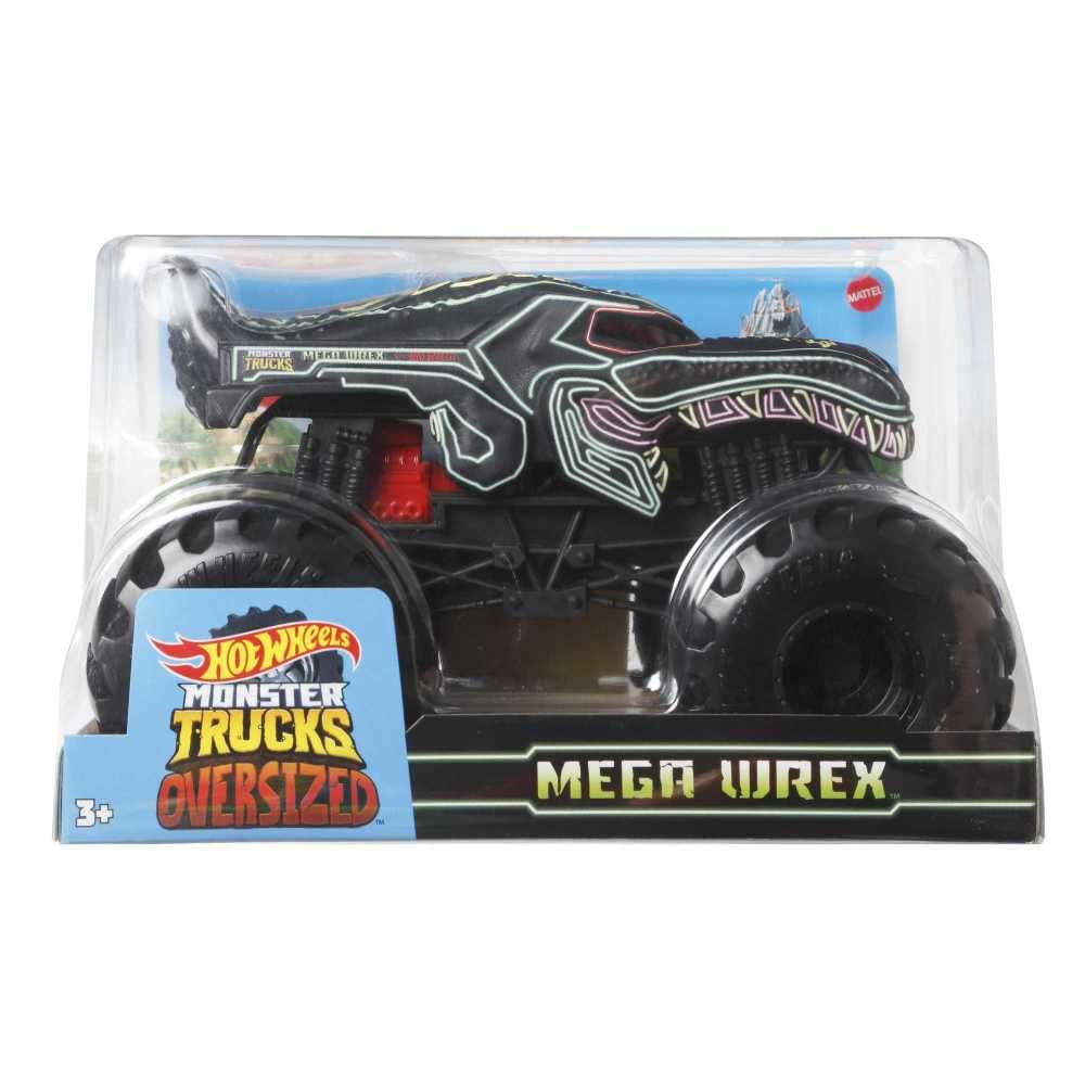 Hot Wheels Monster Trucks Oversized 1:24 Scale Diecast Neon Mega Wrex