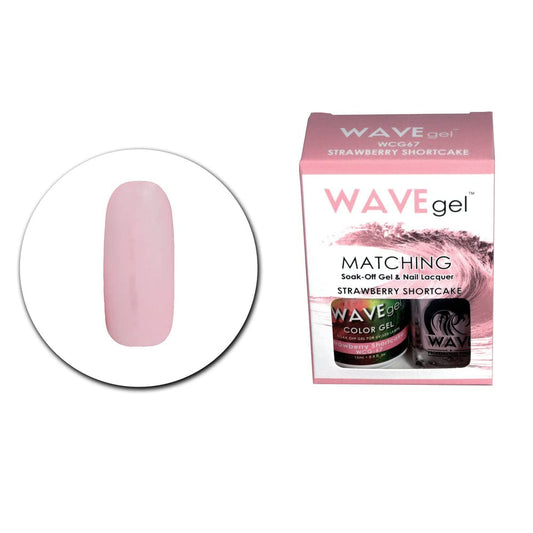 WAVEGEL Soak-0ff Gel & Nail Lacquer Matching Duo Set - Strawberry Shortcake - WCG67-67 I 0.5 Oz Beauty & Personal Care WAVE gel