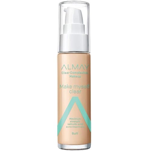 Almay Foundation, Acne Face Makeup with Salicylic Acid, Face Makeup with Skincare Ingredients, Matte Finish, Hypoallergenic, Cruelty Free