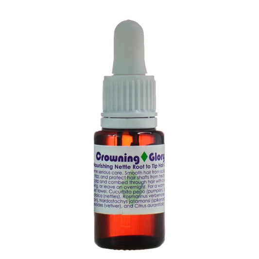 LIVING LIBATIONS - Organic Crowning Glory Nourishing Nettle Hair Oil | Natural, Wildcrafted, Vegan Clean Beauty (0.5 fl oz | 15 mL)