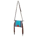 American Darling CrossBody Bag Saddle Blanket Fabric Genuine Leather Western Women Handbag Purse | for Cute Travel