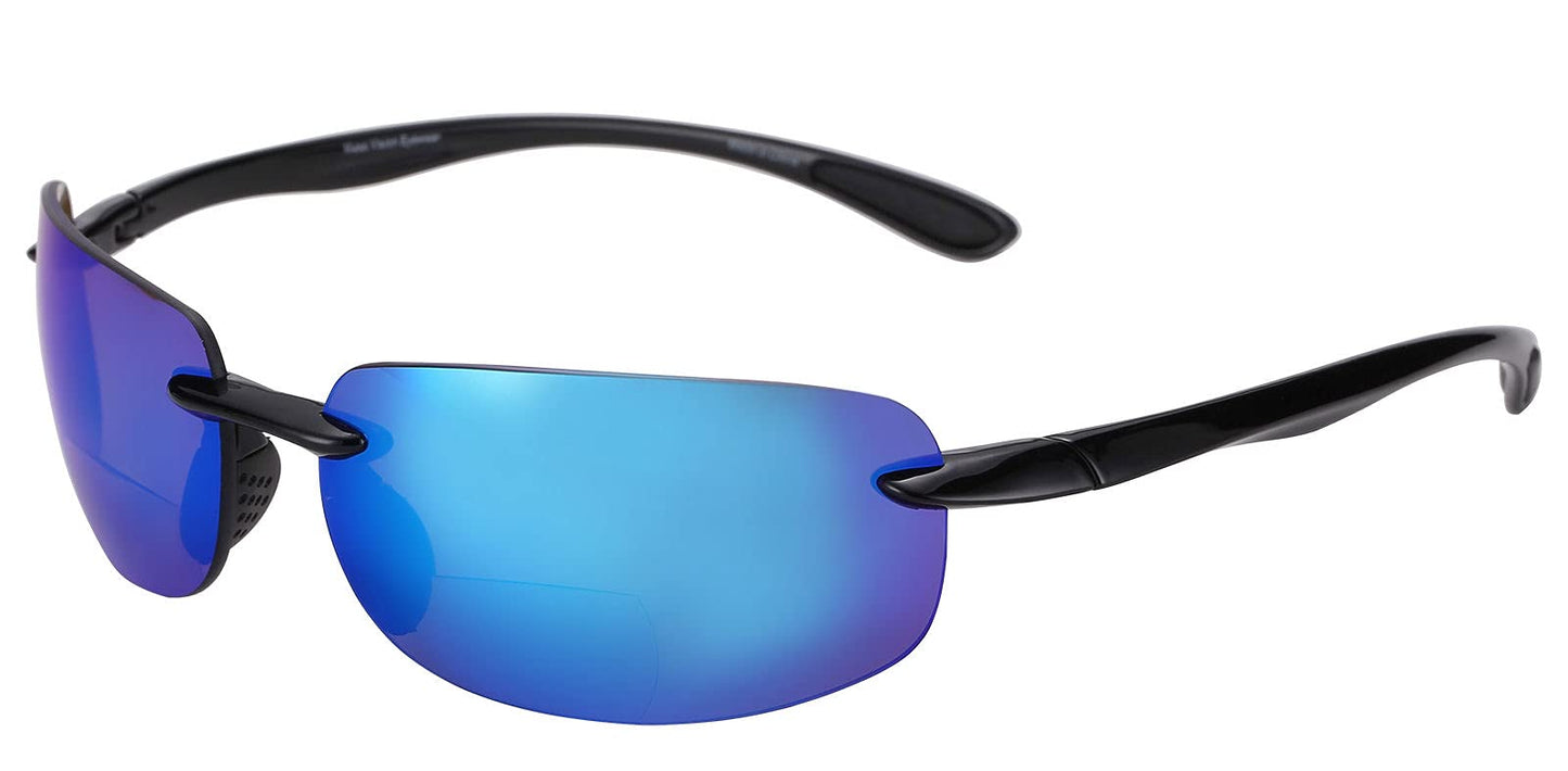 "Lovin Maui" Polarized Nearly Invisible Bifocal Sunglasses for Men and Women (Open Road Blue, 3.0)