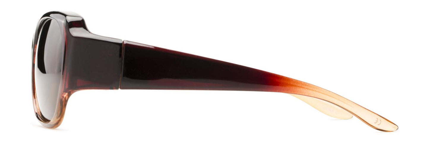 Solar Shield Polarized Fits over Santa Monica Rectangular Sunglasses CRML AMB Size M/L, FREE Microfabric Case included