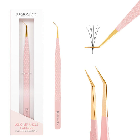 KIARA SKY LASH Tweezer for Eyelash Extensions - Precision Fiber Tip Grip - Volume, Mega Volume, and Lash Removal Fills - Comfortable Ergonomic Design Beauty and Personal Care KIARA SKY