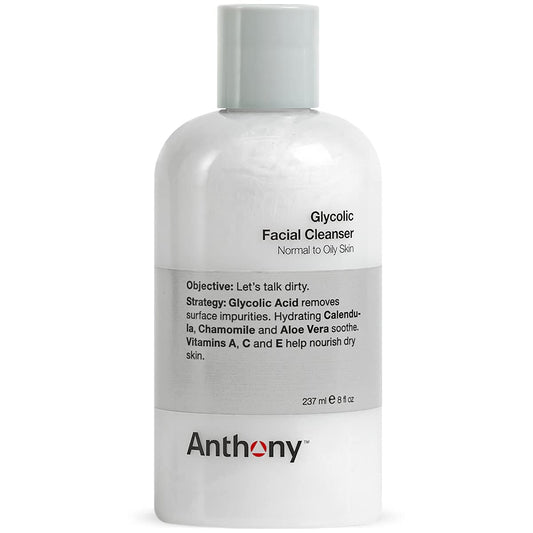 Anthony Glycolic Facial Cleanser for Men, Daily Exfoliating & Hydrating Face Wash, Shave Prep, Non-Foaming, Deep Cleansing, Gentle on Sensitive Skin