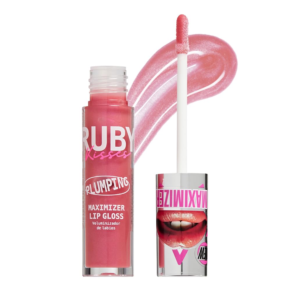 Ruby Kisses Hyaluronic Lip Gloss, High-Shine Volumizing Plumping Hydrating