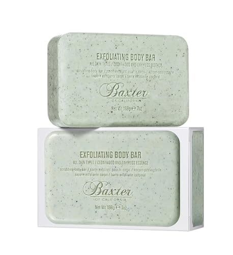 Baxter of California Men’s Exfoliating Body Bar Soap, Deep Cleansing & Moisturizing Formula with Cedarwood & Oak Moss, Buffs Away Dry Skin for All Beauty & Personal Care Baxter of California