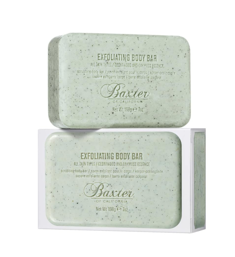 Baxter of California Men’s Exfoliating Body Bar Soap, Deep Cleansing & Moisturizing Formula with Cedarwood & Oak Moss, Buffs Away Dry Skin for All Beauty & Personal Care Baxter of California