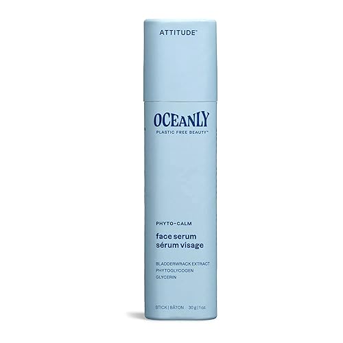 ATTITUDE Oceanly Face Serum Stick, EWG Verified, Plastic-free, Plant and Mineral-Based Ingredients, Vegan and Cruelty-free Beauty Products, PHYTO