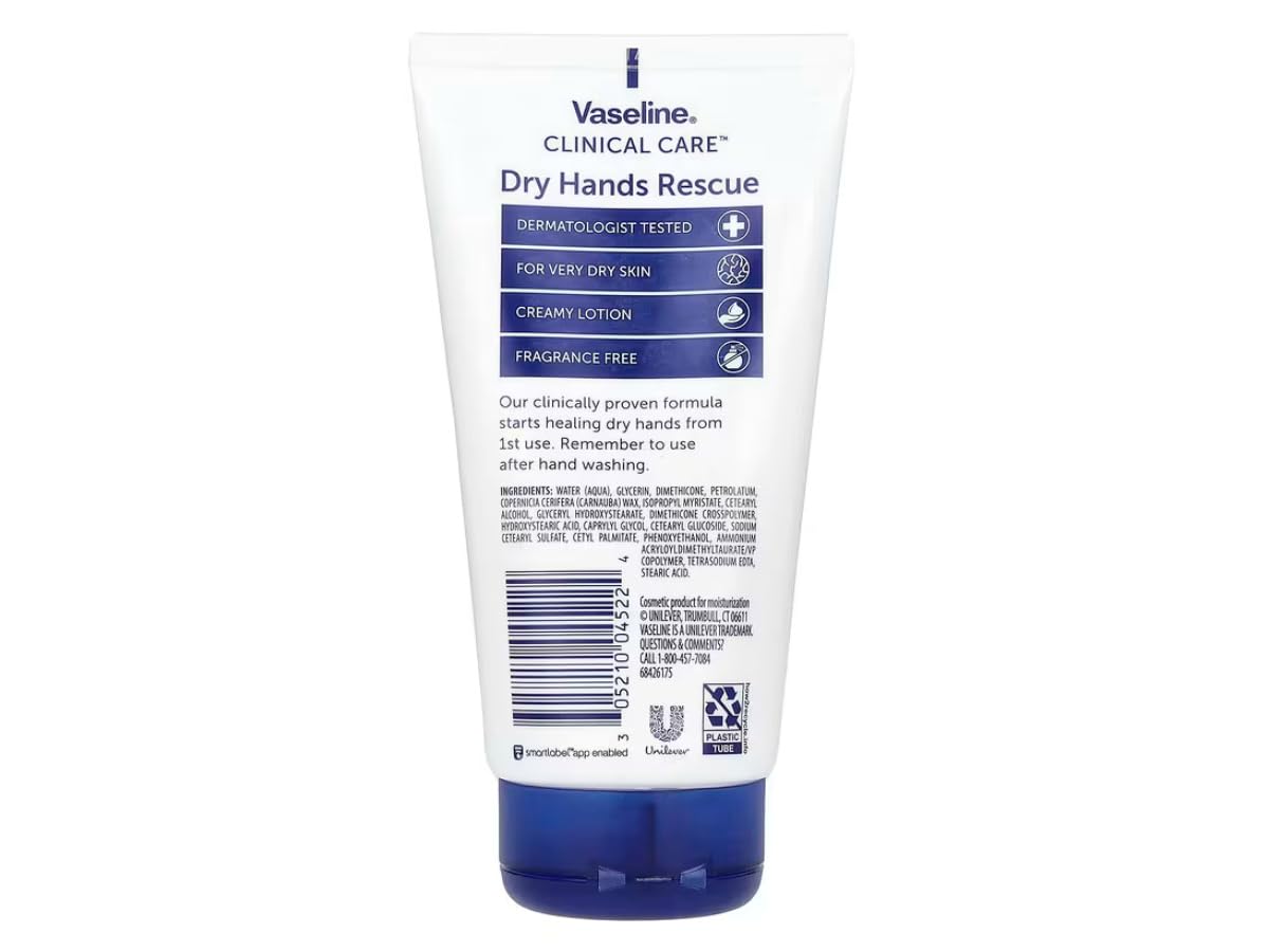 Vaseline Clinical Care™, Dry Hands Rescue, Fragrance Free, 5.1 fl oz (150 ml)