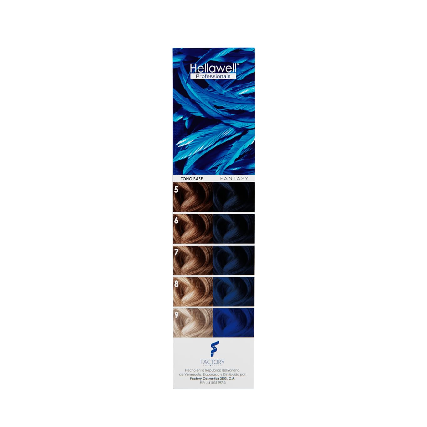 Hellawell Professional Hair Dye. Coverage Color Fantasy - Semi-permanent oxidation coloring cream. Deep Blue 2.11oz