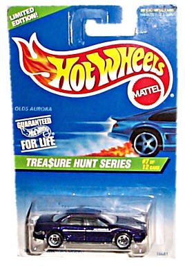Hot Wheels - Limited Edition 1997 Treasure Hunt Series - #7 of 12 - Olds Aurora (Purple) - 5-Spoke Wheels - Collector