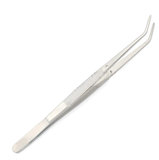 OdontoMed2011 Sewing Machine Tweezers Stainless Steel with Curved Serrated Tip Multipurpose Forceps for Craft Repairing Silver Beauty and Personal Care OdontoMed2011