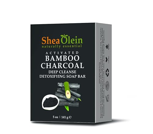 SheaOlein- ACTIVATED BAMBOO CHARCOAL DEEP CLEANSE DETOXIFYING SOAP BAR 5 oz. (6 Bars)