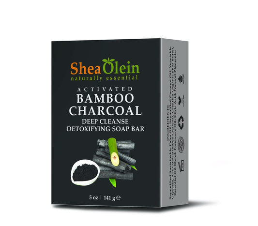 SheaOlein- ACTIVATED BAMBOO CHARCOAL DEEP CLEANSE DETOXIFYING SOAP BAR 5 oz. (6 Bars)