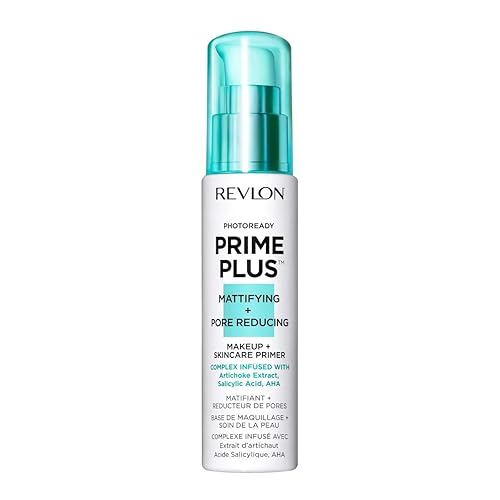 Revlon Face Primer, PhotoReady Prime Plus Face Makeup for All Skin Types, Blurs & Fills in Fine Lines, Infused with Salicylic Acid and AHA, Mattifying