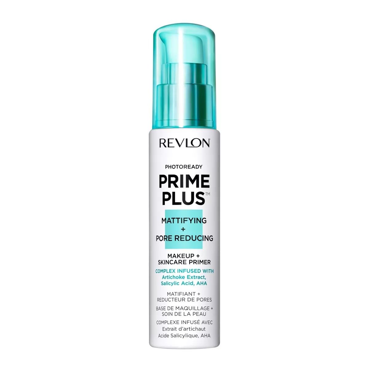 Revlon Face Primer, PhotoReady Prime Plus Face Makeup for All Skin Types, Blurs & Fills in Fine Lines, Infused with Salicylic Acid and AHA, Mattifying