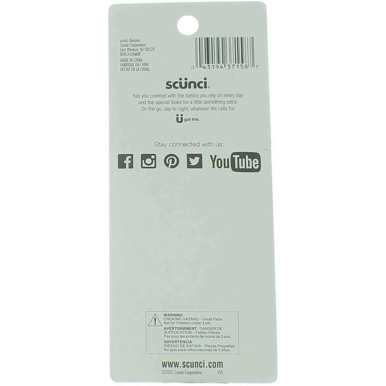 Scunci No-slip Grip Mini Oval Top Jaw Clips, 8 Count