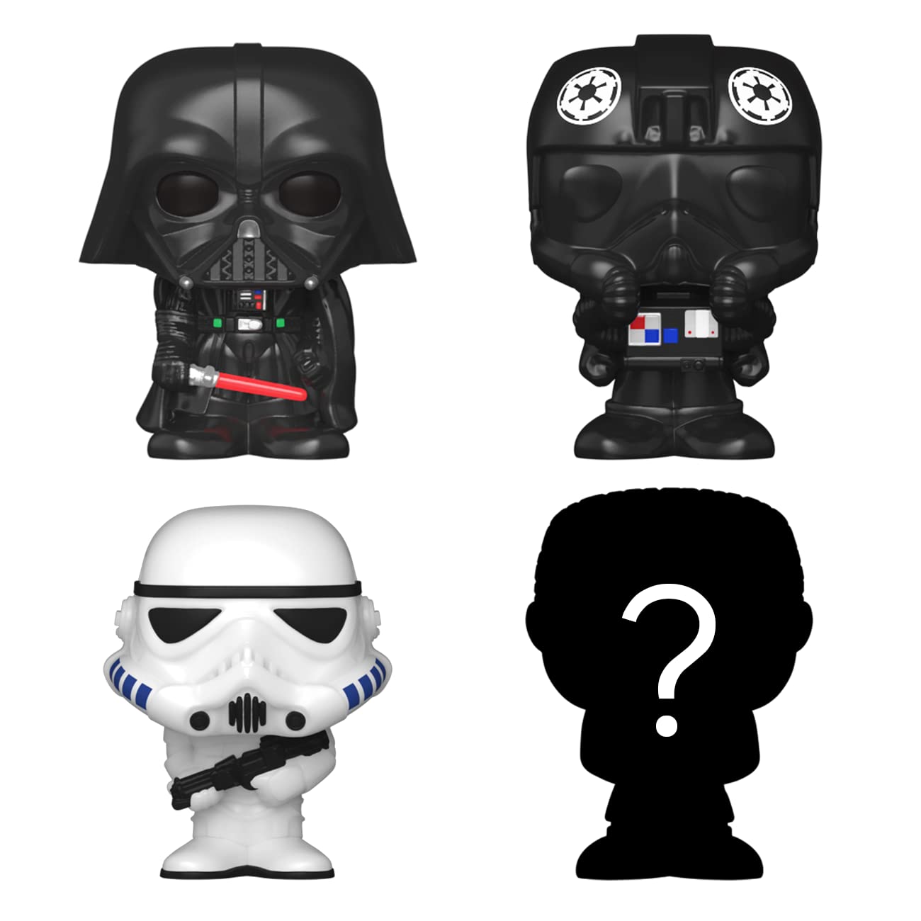Funko Bitty POP! Star Wars - Darth Vader, 4-Pack - Darth Vader, TIE Fighter Pilot, Stormtrooper and A Surprise Mystery Mini Figure - 0.9 Inch (2.2…