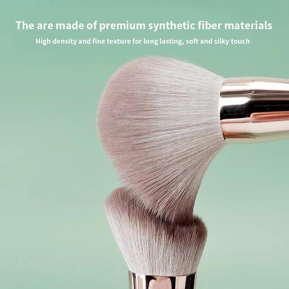 Makeup Brushes 14-Piece Set – Premium Synthetic Cosmetic Brushes for Foundation, Blush, Concealer & Eyeshadow, Travel Bag Included, Green