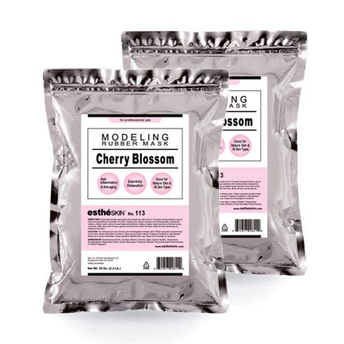 estheSKIN No.113 Cherry Blossom Modeling Mask Powder for Professional Facial Treatment, 35 Oz. (2 Pack) - Soothing & Elasticity Boost, Ideal