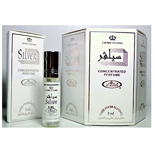 Silver - 6ml (.2oz) Roll-on Perfume Oil by Al-Rehab (Crown Perfumes) (Box of 6)