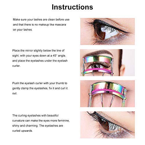 SinPinEra Eyelash Curler with 2 Advanced Silicone Refill Pads & Fits All Eye Shapes - Start a Beautiful Story Now! (Multi-Colored)
