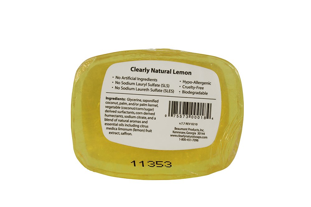 Clearly Natural: Glycerine Soap, Lemon 4 oz (4 pack) Beauty & Personal Care Clearly Natural