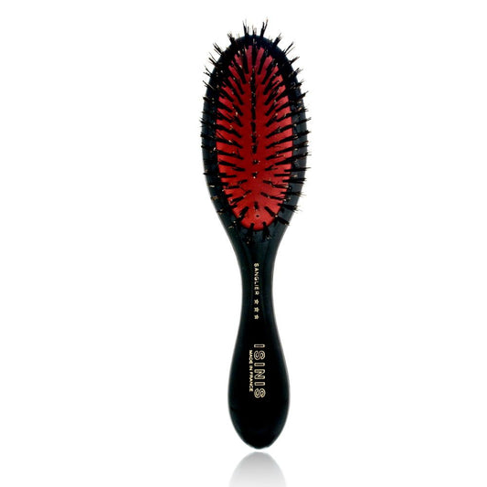 ISINIS Hair Brush, Pneumatic Style, 7 Rows, 7.1 Inches, Root Boar Bristles, Injected Black Handle, Window Packaging Model 33 57 30 83