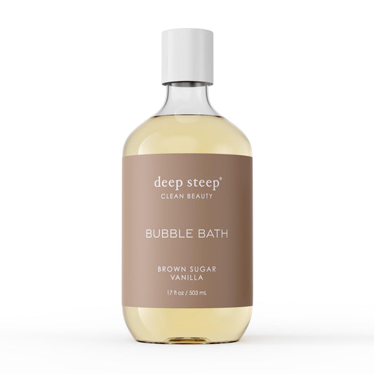 Deep Steep Brown Sugar Vanilla Bubble Bath for Women, Hypoallergenic, Clinically Tested, Clean Formula for Sensitive Skin, Sulfate-Free, 17 fl oz