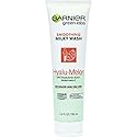 Garnier SkinActive Green Labs Hyalu-Melon Smoothing Milky Washable Cleanser with Hyaluronic Acid + Watermelon for Dehydrated Skin, Fine Lines