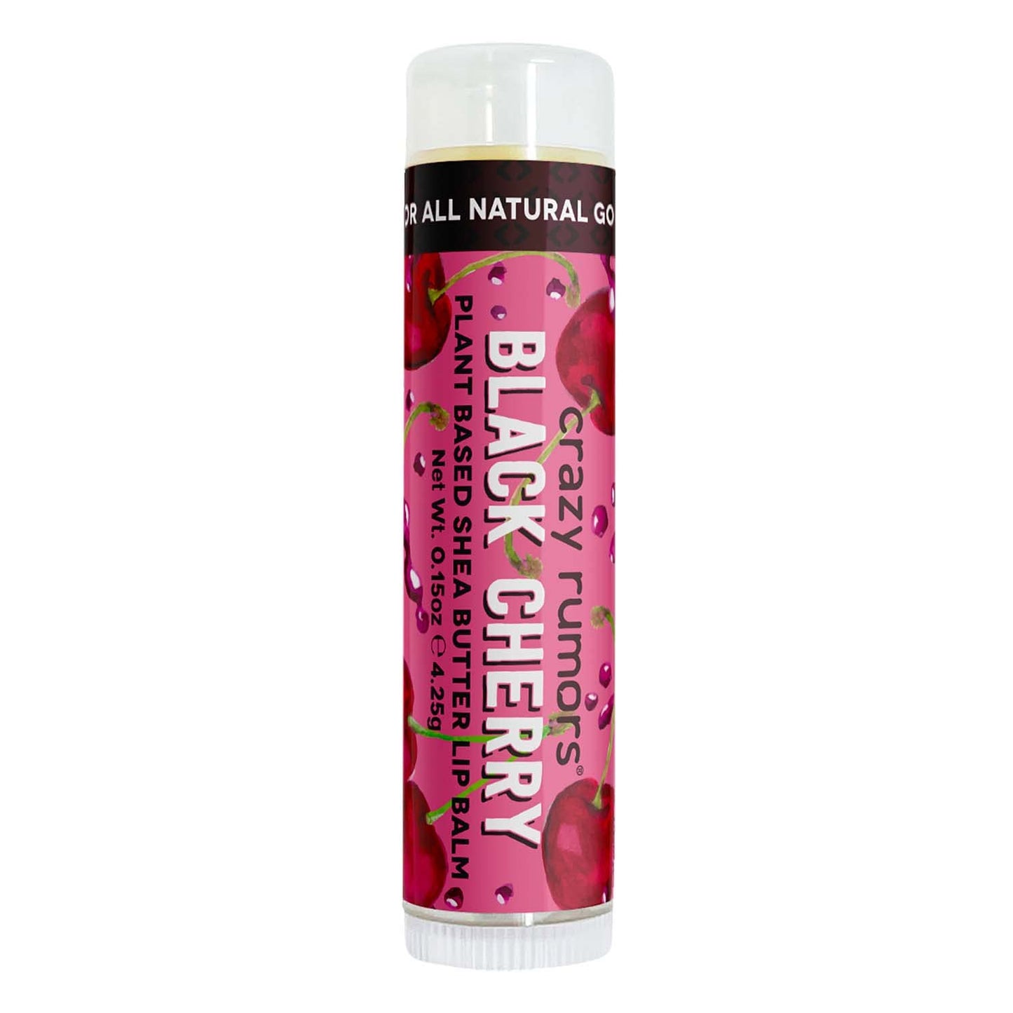 Crazy Rumors Black Cherry Lip Balm. 100% Natural, Vegan, Plant-Based, Made in USA (1-Pack)