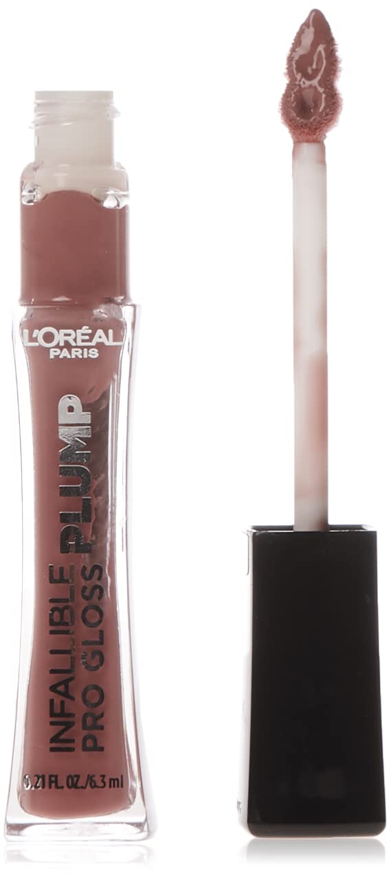 L'Oreal Paris Infallible Pro Gloss Plump Lip Gloss with Hyaluronic Acid, Long Lasting Plumping Shine, Lips Look Instantly Fuller and More Plump