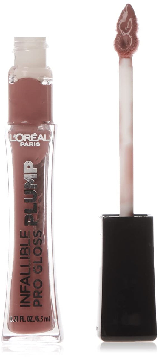 L'Oreal Paris Infallible Pro Gloss Plump Lip Gloss with Hyaluronic Acid, Long Lasting Plumping Shine, Lips Look Instantly Fuller and More Plump