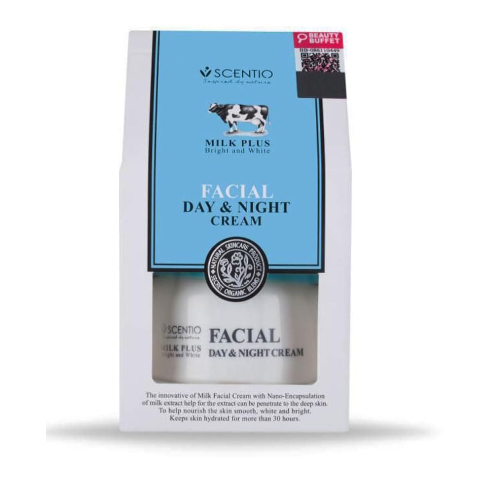 SCENTIO MILK PLUS FACIAL DAY & NIGHT CREAM (50 ML), 1.76 Ounce (Pack of 1)