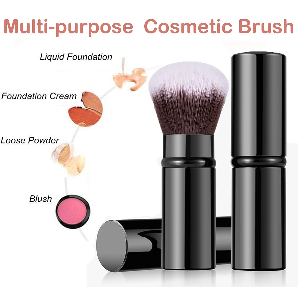 RN BEAUTY Retractable Kabuki Brushes Foundation Powder Blush Brush Extensible Makeup Brush Face Blender Brush Professional Mineral Blending Brush