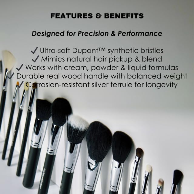 Bodyography Powder Brush | Fluffy, Dome-Shaped Makeup Tool for Loose and Pressed Powder Application | Ideal for Setting, Finishing, and Blending |