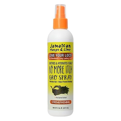 Jamaican Mango & Lime No More Itch Spray - Soothing Scalp Regular Relief for Locs, Braids, Twists & Protective Styles - 8 oz (Pack of 1)