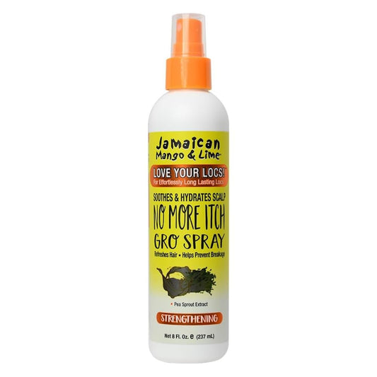 Jamaican Mango & Lime No More Itch Spray - Soothing Scalp Regular Relief for Locs, Braids, Twists & Protective Styles - 8 oz (Pack of 1)