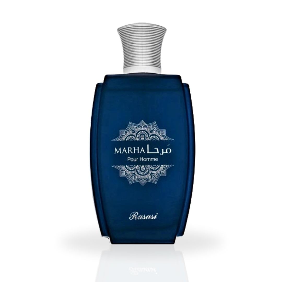 RASASI Marha Eau De Parfum Spray 100ML (3.38 OZ) Long Lasting Arabian Perfume for Men with Aromatic, Warm And Floral Notes - Captivating And Luxurious