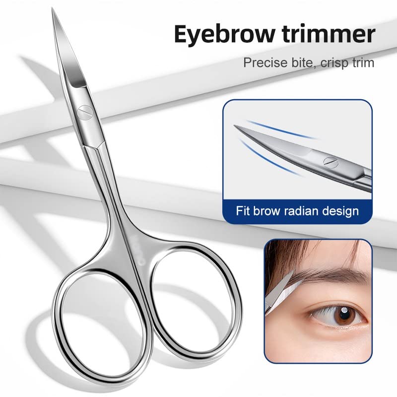 MVUYO 4 in 1 Eyebrow Trimming Tool Face Care Set Stainless Steel Makeup Dead Skin Push Manicure Tools Beauty and Personal Care MVUYO